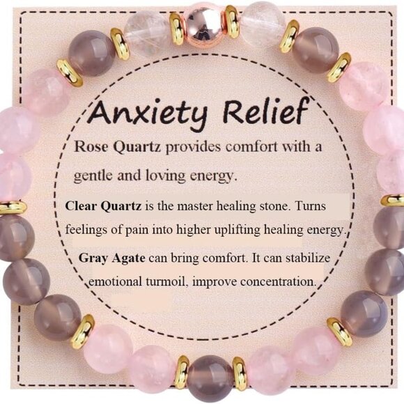Healing Stone Bead Bracelet for Women Natural Gemstones Balance Protect - Picture 1 of 6